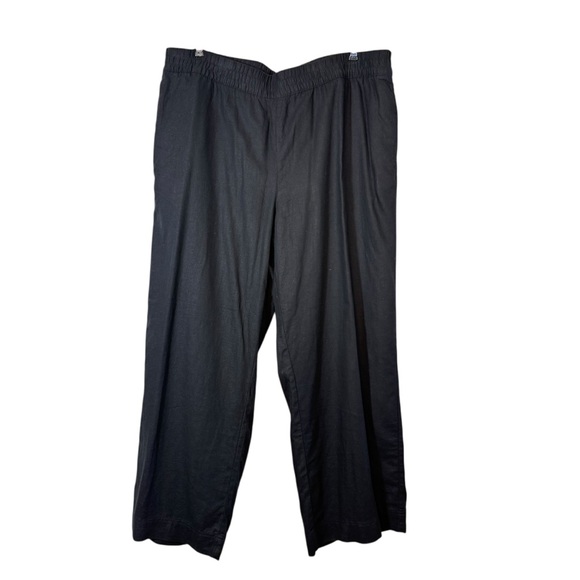 NWT Old Navy Women’s 2X Black High Rise Wide Leg Linen Blend Pants - Picture 2 of 14